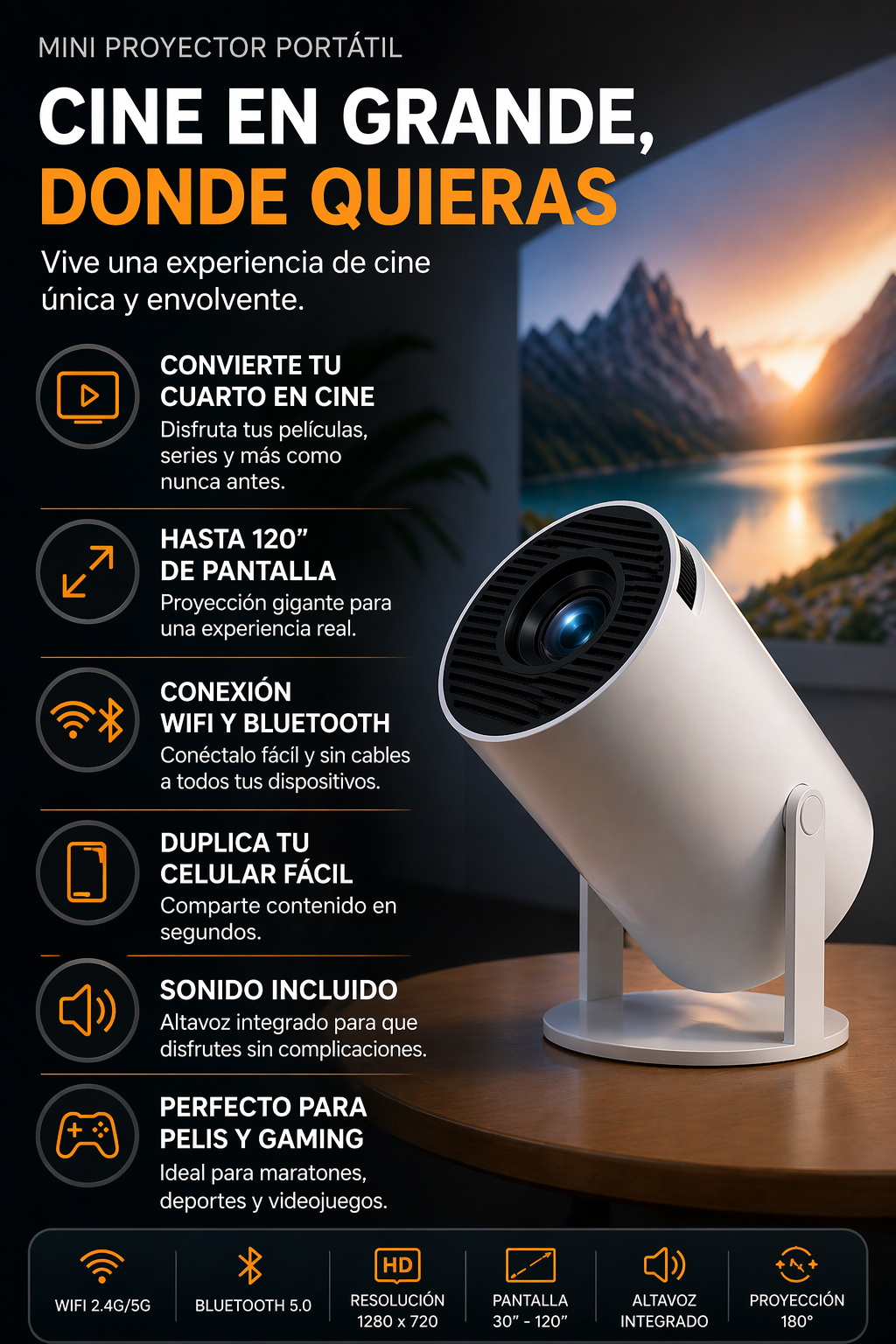 Proyector HY300 Pro + Parlante Gratis